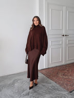 Charmy - Pull Oversize À Col Roulé Marron