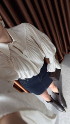 Cloé - Chemise Oversize, Intemporelle Et Raffinée Blanc Cassé