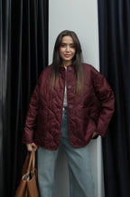 Ruby - Veste Matelassée Oversize Bordeaux