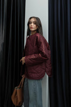 Ruby - Veste Matelassée Oversize Bordeaux
