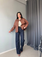Ruby - Veste Matelassée Oversize Marron