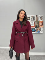 Cherry - Manteau Oversize Avec Ceinture