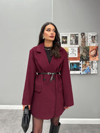 Cherry - Manteau Oversize Avec Ceinture