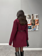 Cherry - Manteau Oversize Avec Ceinture