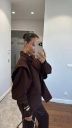Élite - Blazer/Veste Oversize Avec Ceinture Marron