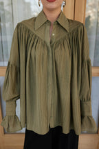 Cloé - Chemise Oversize, Intemporelle Et Raffinée Olive